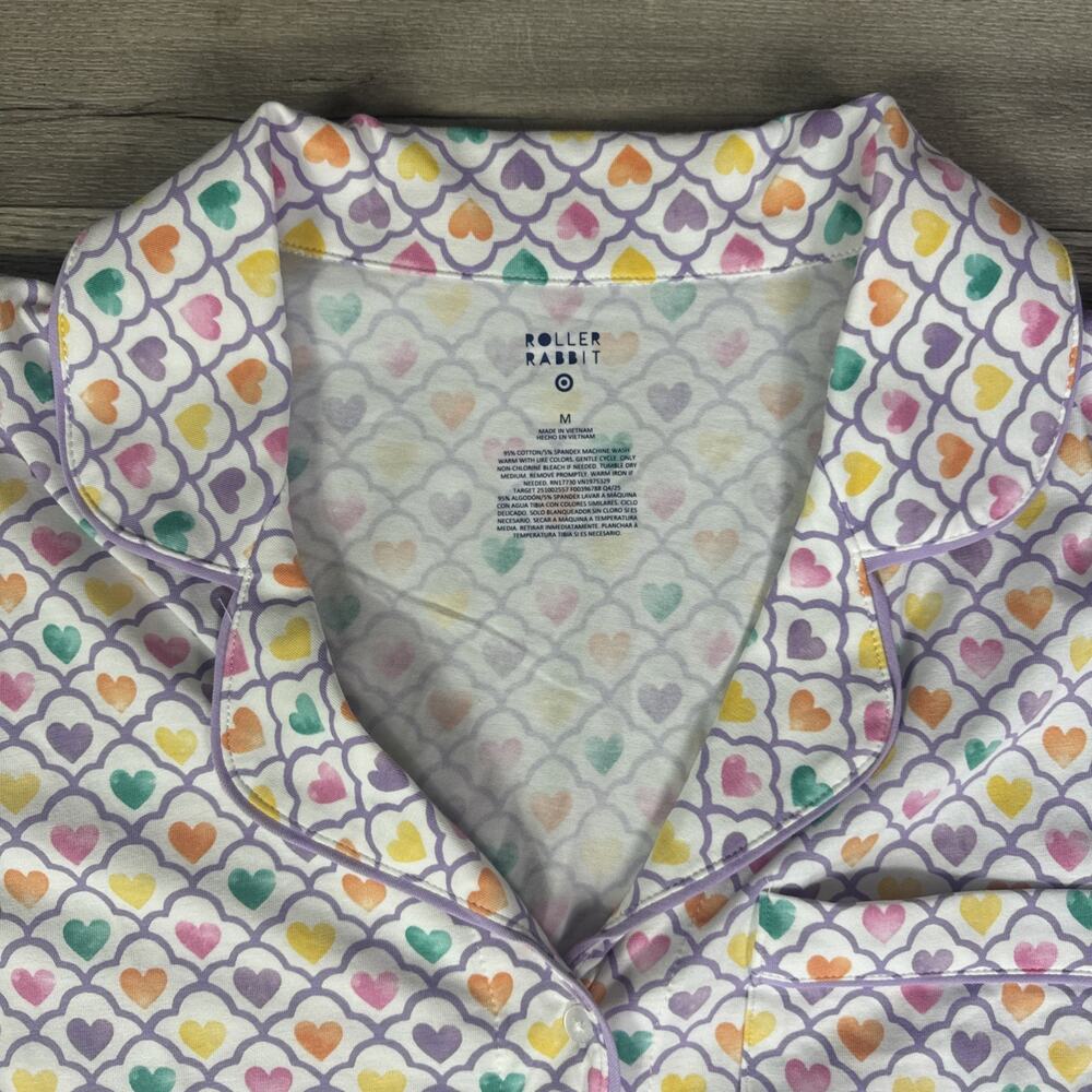 NWT Roller Rabbit x Target Hearts Short Sleeves Shorts Pajamas Set sz Medium - Picture 3 of 6